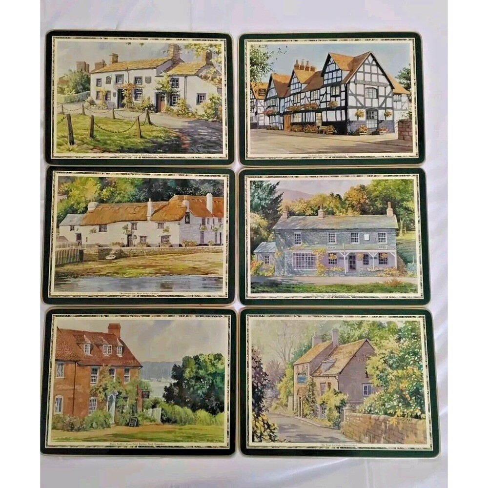 Vintage Cloverleaf Traditional Table Mats Collection Of Homes Cork Back UK